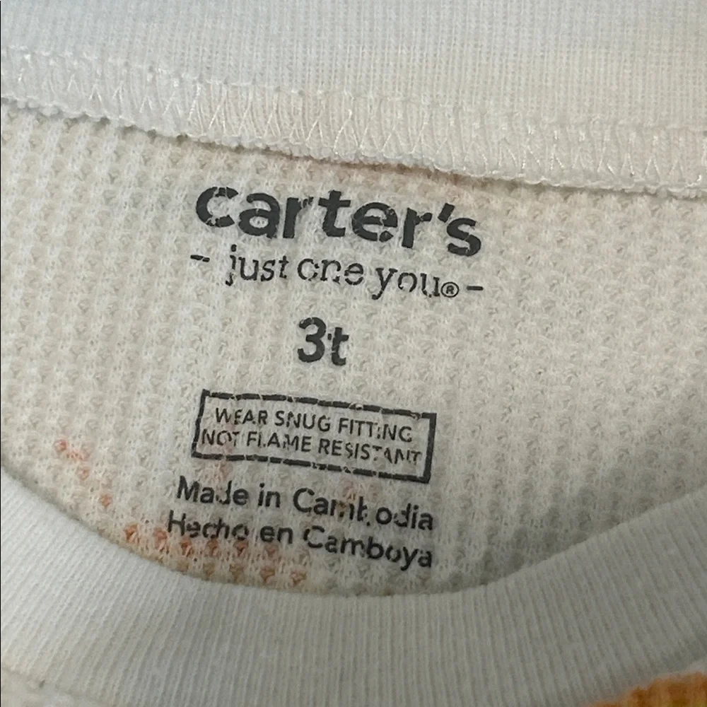 Carter's White and Yellow Kids Pajama Set